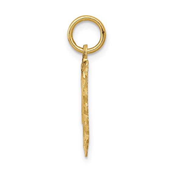 14k Number in Heart Charms