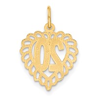 14K Yellow Gold Heart Charm - 20in view 3