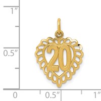 14K Yellow Gold Heart Charm - 20in view 4