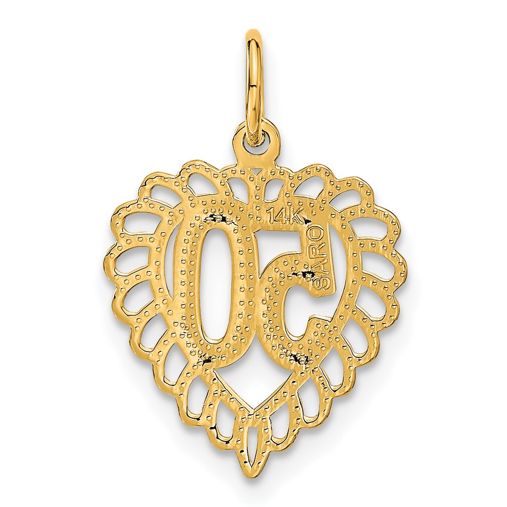 14k 50 in Heart Charm (C987)