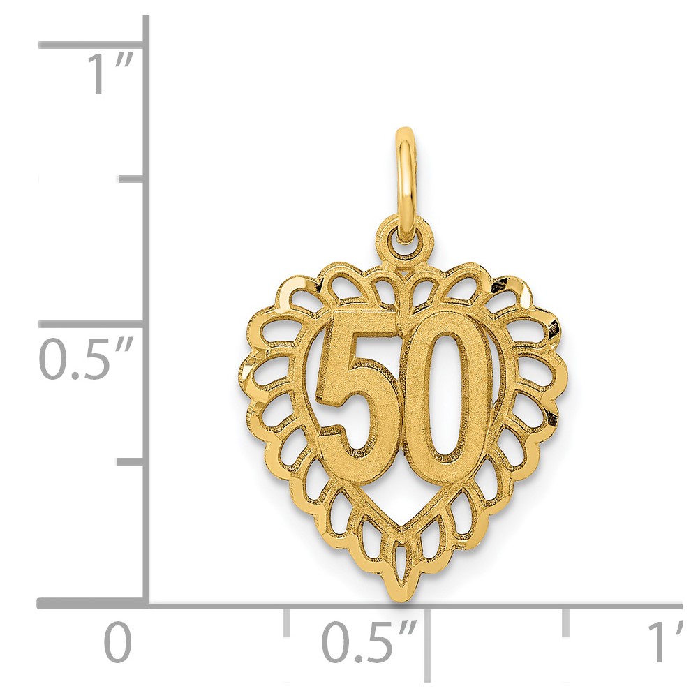 14k 50 in Heart Charm (C987)