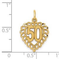 14K Yellow Gold Heart Charm - 50in view 4