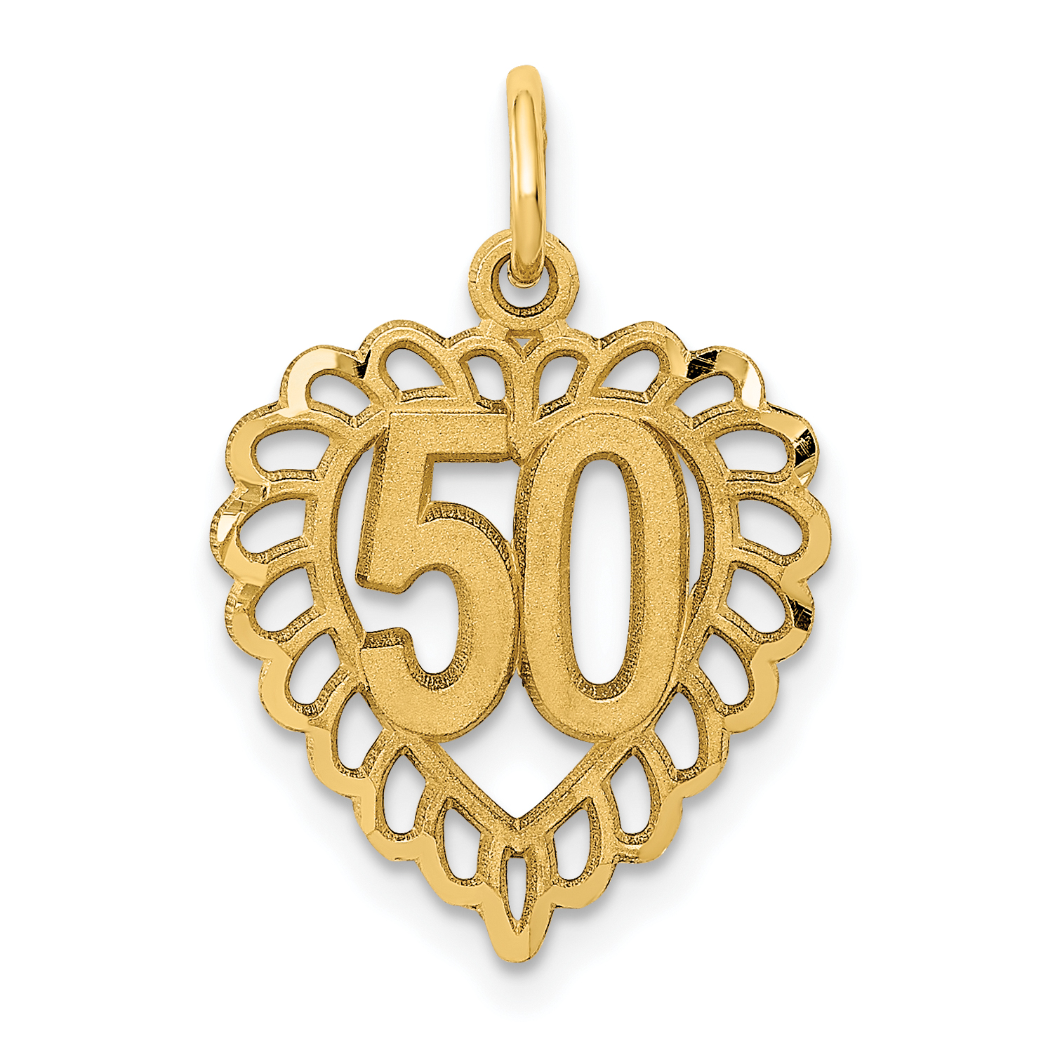 14k 50 in Heart Charm (C987)