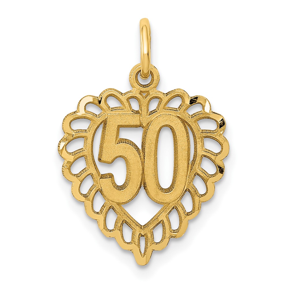 14k 50 in Heart Charm (C987)
