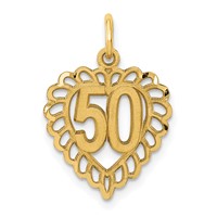 14K Yellow Gold Heart Charm - 50in view 1