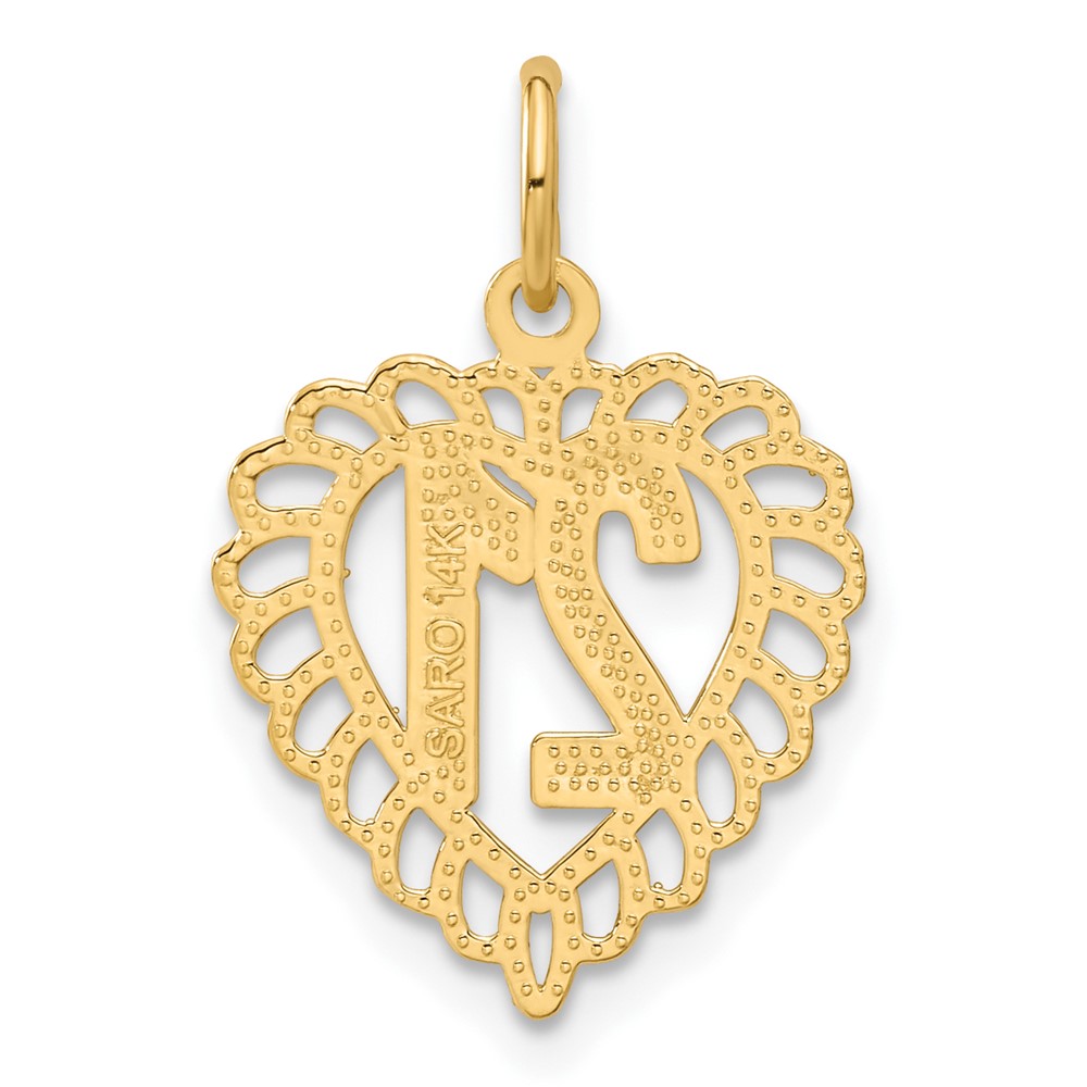 14k 21 in Heart Charm (C992)