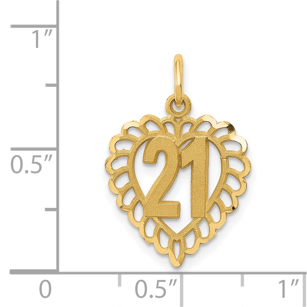 14k 21 in Heart Charm (C992)