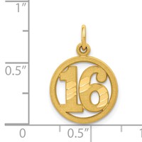14K Yellow Gold Circle Pendant - 16in view 4