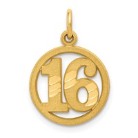 14K Yellow Gold Circle Pendant - 16in view 1