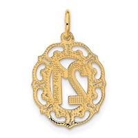 14K Diamond-cut 21 in Oval Pendant view 3