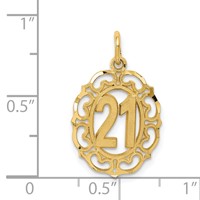 14K Diamond-cut 21 in Oval Pendant view 4