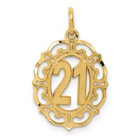 14K Diamond-cut 21 in Oval Pendant view 1