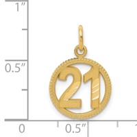 14K Yellow Gold Circle Pendant - 21in view 4