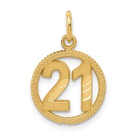 14K Yellow Gold Circle Pendant - 21in view 1
