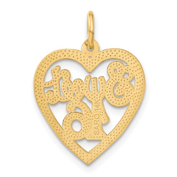 14k SWEET 16 in Heart Charm