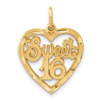 14K Yellow Gold Sweet Heart Charm - 16in view 1
