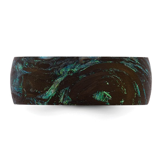 Carbon Fiber Blue Green Iridescent 8mm Ring