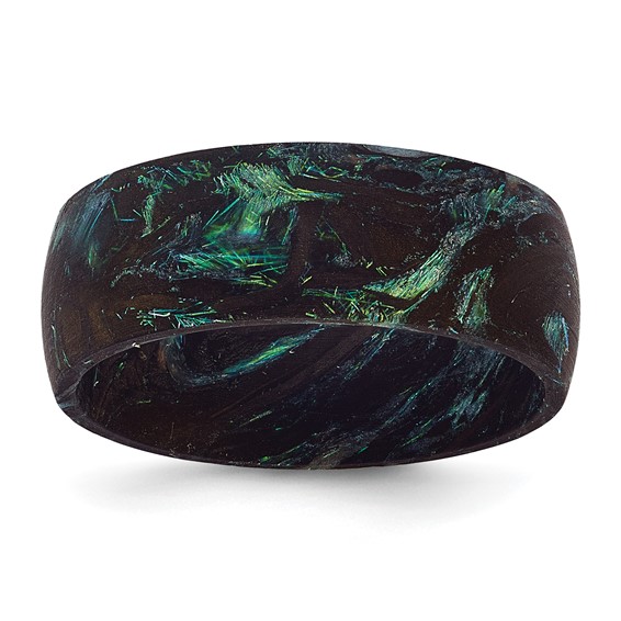 Carbon Fiber Blue Green Iridescent 8mm Ring