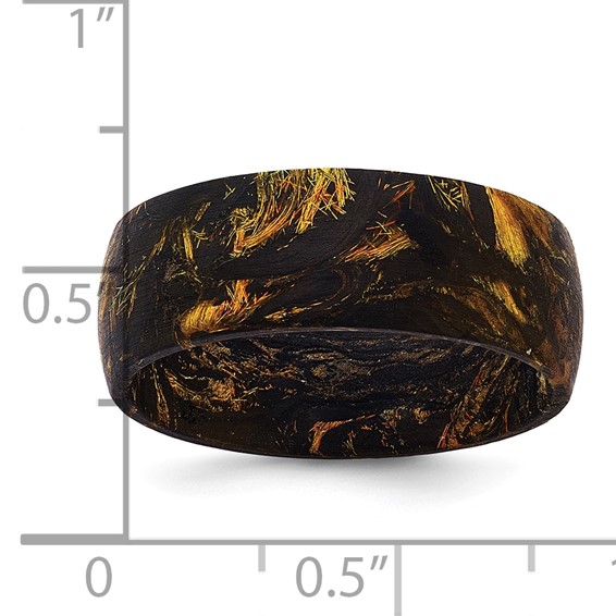Carbon Fiber Brown Orange Iridescent 8mm Ring