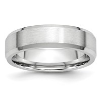 Chisel Cobalt Satin and Polished Beveled Edge 6mm Band view 1