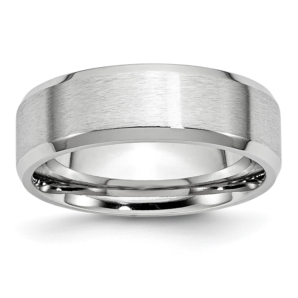 Chisel Cobalt Satin and Polished Beveled Edge 6mm Band
