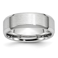 Chisel Cobalt Satin and Polished Beveled Edge 6mm Band view 1