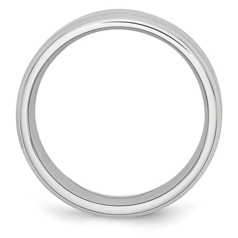 Chisel Cobalt Satin and Polished Beveled Edge 8mm Band