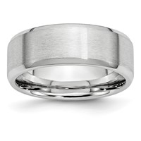 Chisel Cobalt Satin and Polished Beveled Edge 8mm Band view 1