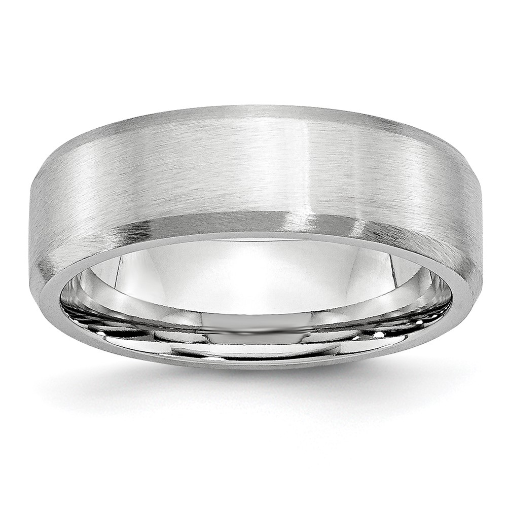 Chisel Cobalt Beveled Edge Satin 7mm Band
