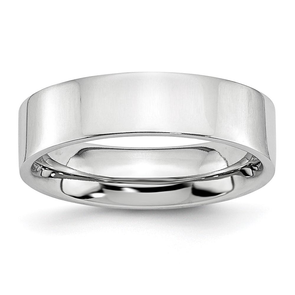 Chisel Cobalt Flat Polished 6mm Band