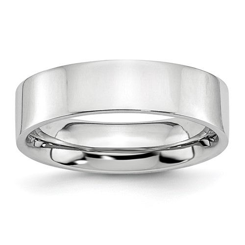 Chisel Cobalt Flat Polished 6mm Band