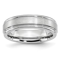Chisel Cobalt Satin and Polished Ridged Edge 6mm Band view 1