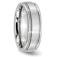 Chisel Cobalt Satin and Polished Ridged Edge 7mm Band view 4