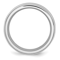 Chisel Cobalt Satin and Polished Ridged Edge 8mm Band view 2
