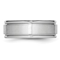 Chisel Cobalt Satin and Polished Ridged Edge 8mm Band view 3