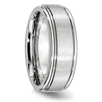 Chisel Cobalt Satin and Polished Ridged Edge 8mm Band view 4