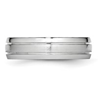Chisel Cobalt Polished and Satin Grooved 6mm Band view 3