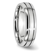 Chisel Cobalt Polished and Satin Grooved 6mm Band view 4