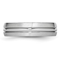 Chisel Cobalt Satin and Polished Grooved 6mm Band view 3
