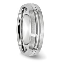 Chisel Cobalt Satin and Polished Grooved 6mm Band view 4