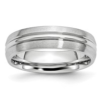 Chisel Cobalt Satin and Polished Grooved 6mm Band view 1