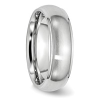 Chisel Cobalt Satin and Polished 7mm Ridged Edge Band view 4