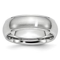 Chisel Cobalt Satin and Polished 7mm Ridged Edge Band view 1