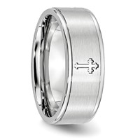 Chisel Cobalt Satin and Polished Ridged Edge 8mm Band view 5