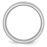 Chisel Cobalt Sterling Silver Inlay Satin and Polished 6mm Beveled Edge Band view 2