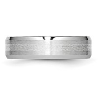 Chisel Cobalt Sterling Silver Inlay Satin and Polished 6mm Beveled Edge Band view 2