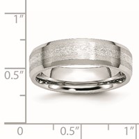 Chisel Cobalt Sterling Silver Inlay Satin and Polished 6mm Beveled Edge Band view 4