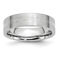 Cobalt Sterling Silver Inlay Satin 6mm Flat Band view 1