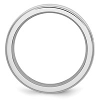 Chisel Cobalt Sterling Silver Inlay Satin and Polished 6mm Band view 2