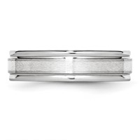 Chisel Cobalt Sterling Silver Inlay Satin and Polished 6mm Band view 3